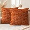 Greentek; Fall Pumpkin Heart Throw Pillow Covers Set of 2 (18x18) – Caramel Autumn Thanksgiving Harvest Soft Plush Faux Fur Jacquard Cushion Cases for Sofa, Couch & Home Decor; Category:Fall Pillows & Blankets; Image:2